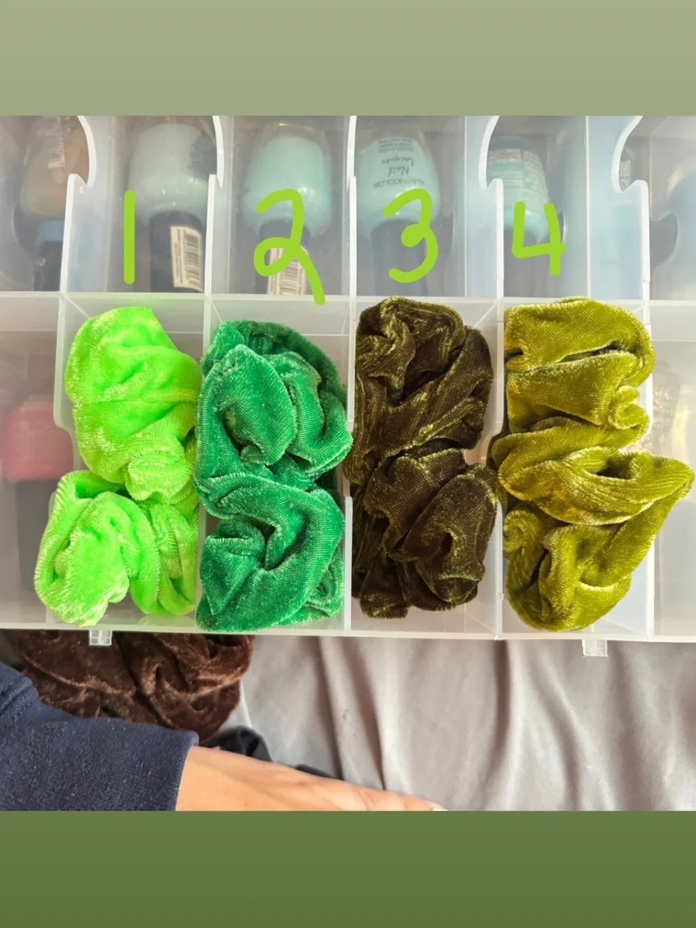 green scrunchies FOR INDIVIDUAL SALE